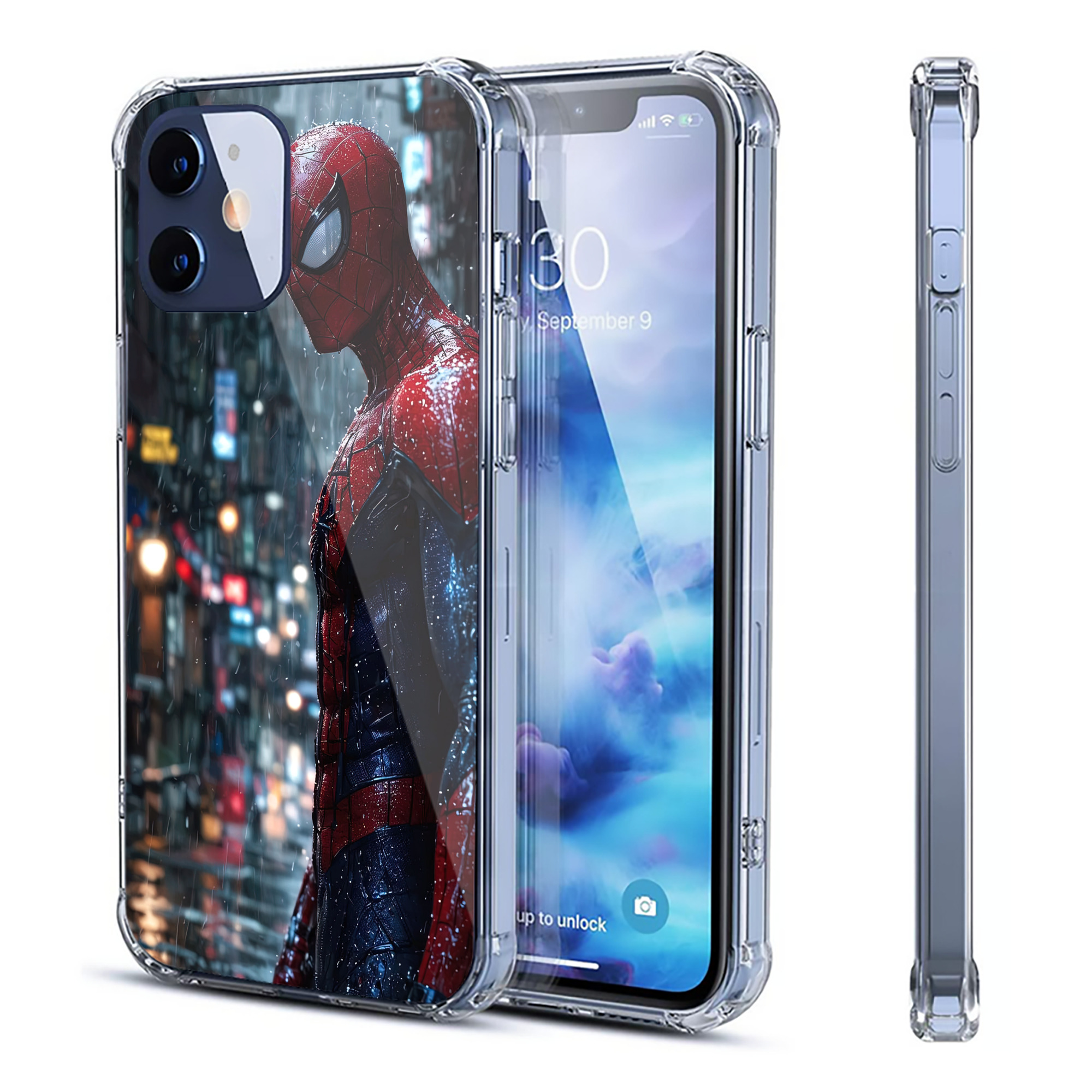（画像用） Spider Man スパイダーマン 【iPhone 12シリーズ対応】透明スマホケース（クリアソフトケース）